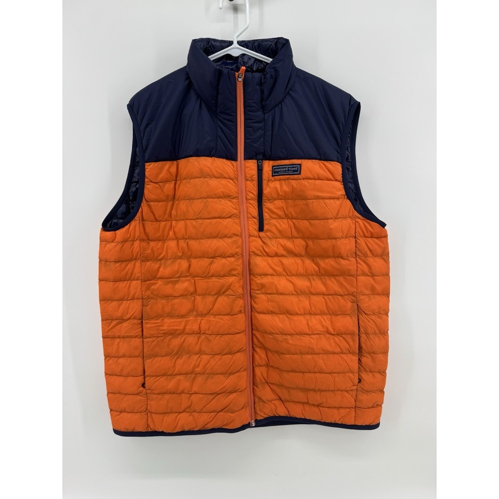 Vineyard Vines PrimaLoft Quilted Puffer Vest Mens XL Insulated Full Zip Packable